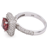 Estate 18K White Gold 1.65 Ct Padparadscha Sapphire & 1.20 TCW Diamond Band Ring