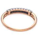 Vintage 14K Yellow Gold and Palladium Diamond Semi-Eternity Wedding Band Ring