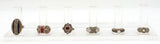 Lot of 6 Vintage Judith Jack Sterling Silver Multi-Stone Rings Size 4.75 - 9