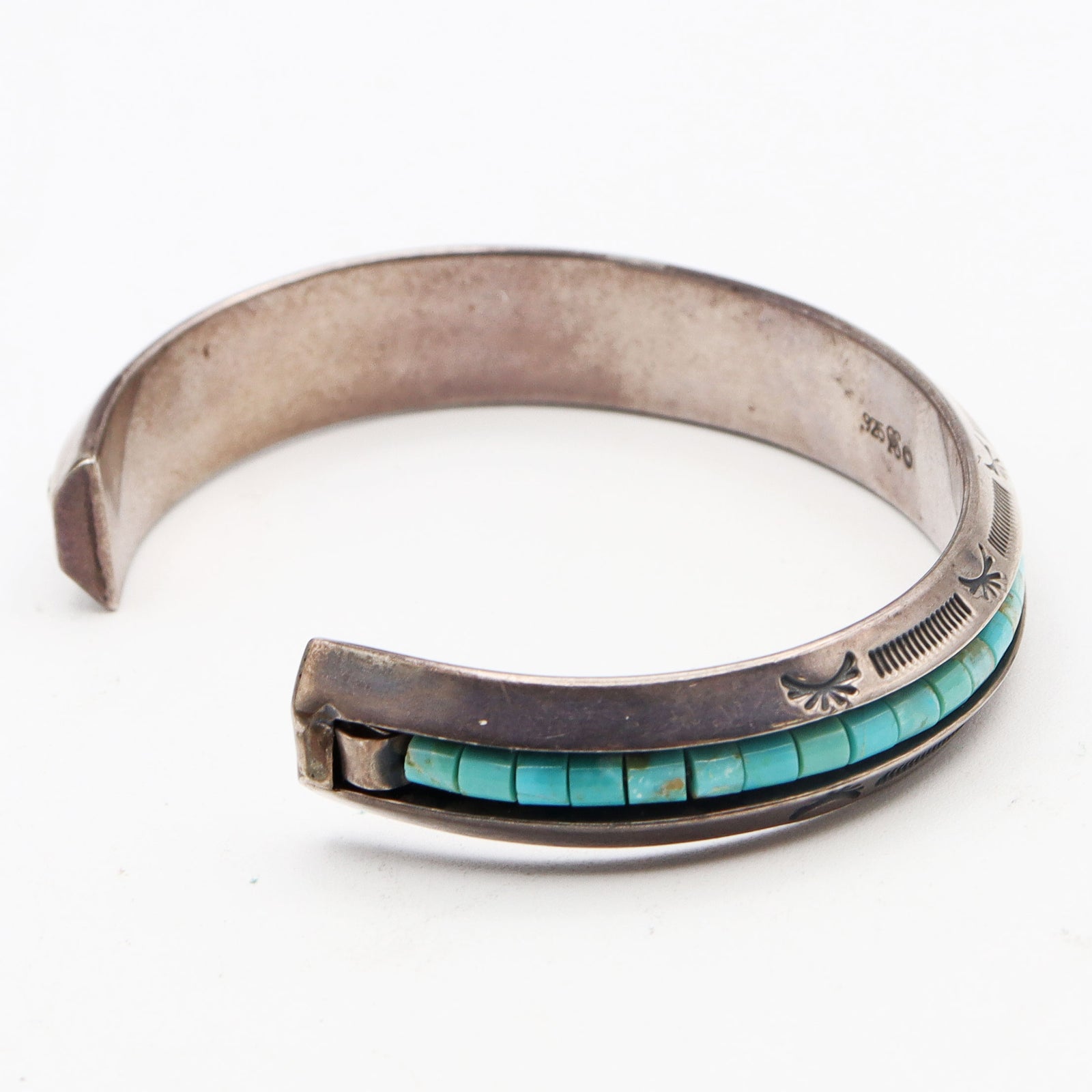 Deals Vintage Southwest turquoise bracelet sterling silver stamped designs