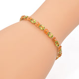 14K Yellow Gold Peridot and Flower Citrine Bracelet