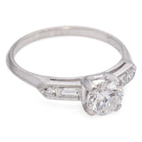 Vintage Art Deco Platinum 0.78 TCW Diamond Engagement Ring