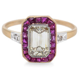 GIA 1.02Ct Emerald Cut Fancy Light Brownish Yellow SI2 Ctr Diamond 18K Gold Ring