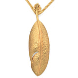 Tiffany & Co. 18K Yellow Gold Leaf Pendant Cord Necklace