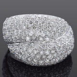 $4,500 UGL Appraised 14K White Gold 3.15 TCW Diamond Cluster Cocktail Ring