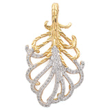 John Hardy 18K Yellow Gold Diamond Pave Leaf Pendant