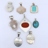 Lot of 8 Vintage Suarti Multi-stone pendants in Sterling Silver