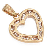 14K Yellow Gold Diamond Heart Pendant