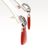 Vintage Barse Carnelian Sterling Silver Magnetic Bail Pendant Earrings Set