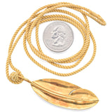 Tiffany & Co. 18K Yellow Gold Leaf Pendant Cord Necklace