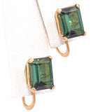 14K Yellow Gold 2.56 TCW Tourmaline Screw Back Earrings