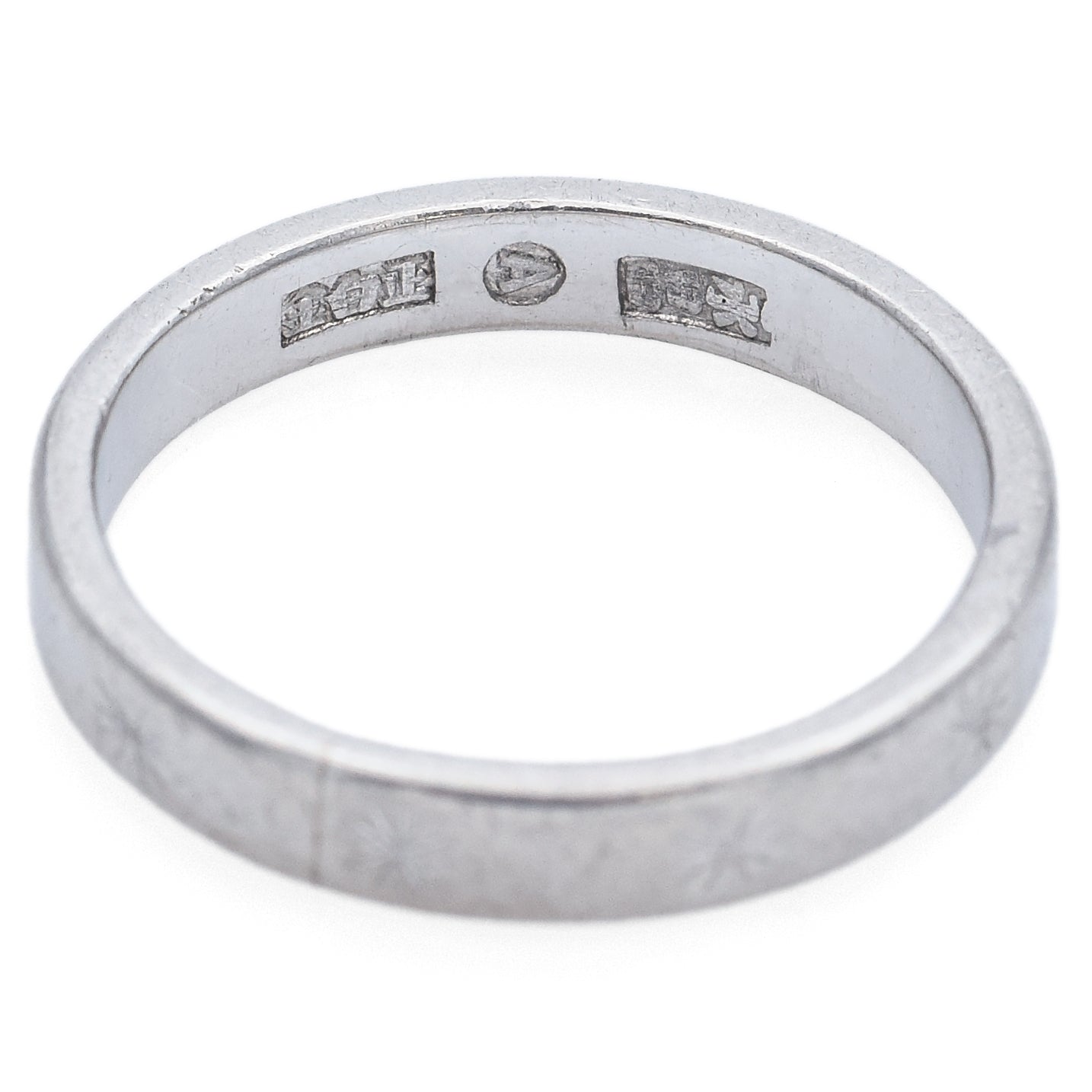 Vintage 正白金 Platinum Etched Band Ring Size 5.25