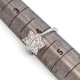 14K White Gold 1.035 TCW Diamond Floral Halo Engagement Ring