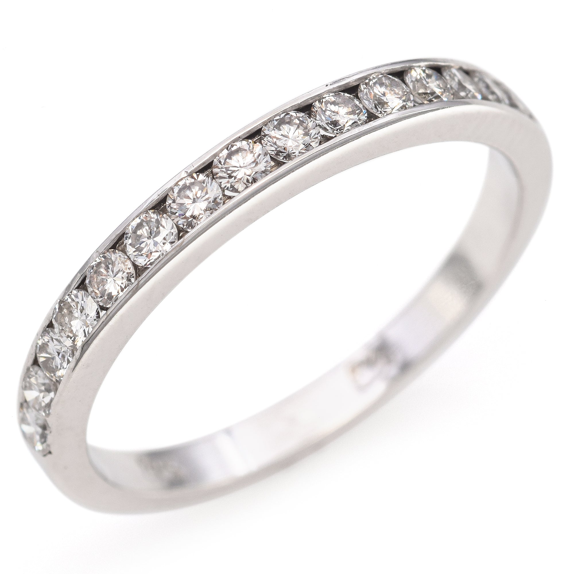 14K White Gold 0.24 TCW Diamond Half Eternity Band