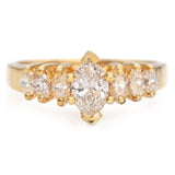 14K Yellow Gold 0.66 TCW Marquise Diamond Engagement Ring