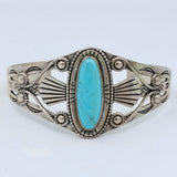 Vintage Sterling Silver Turquoise Cuff Bracelet