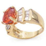 14K Yellow Gold 3.45 Ct. Spessartine Garnet and Diamond Ring