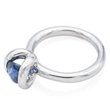 Estate 18K White Gold Sapphire Band Ring Size 5.5