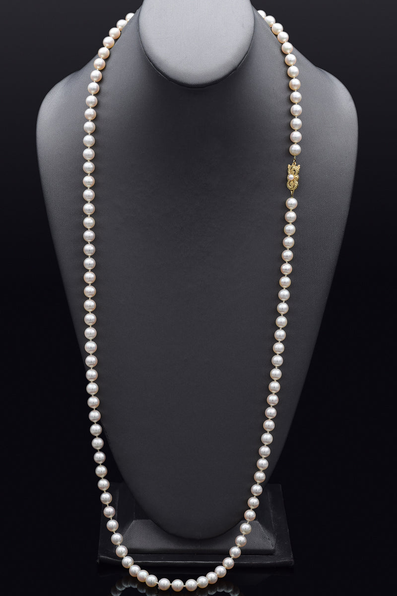 Estate Lustrous 6-Strand Rice & Baroque Pearl Necklace 14k Gold Clasp 28″ -  Jewelry & Coin Mart, Schaumburg, IL