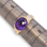 14K Yellow Gold 3.07 TCW Amethyst & Accent Diamond Ring