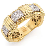 Roberto Coin Appassionata 18K Yellow Gold Diamond Ruby Woven Band Ring