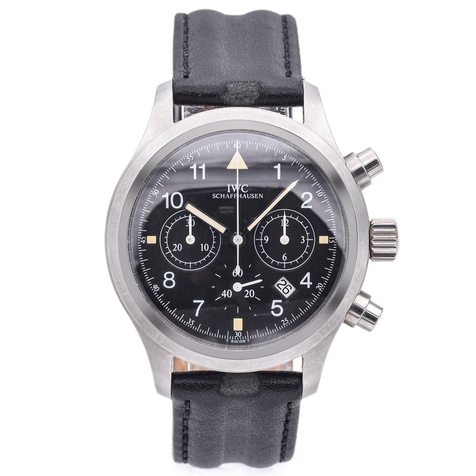 IWC Pilot Stainless Steel Chronograph Quartz Men's Date Watch Ref. 3741