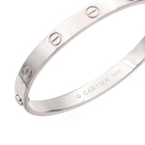 Cartier 18K White Gold 1993 Love Bracelet Size 17