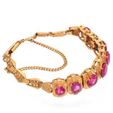 Vintage Chinese 20K Yellow Gold 6.15 TCW Pink Spinel Bracelet