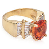 14K Yellow Gold 3.45 Ct. Spessartine Garnet and Diamond Ring