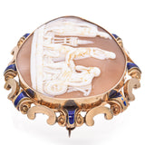 Antique Yellow Gold Cameo Paris Hector Trojan Pleading to Fight Brooch