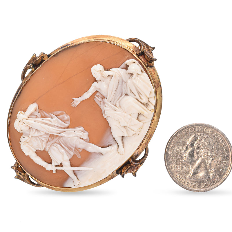 Antique Yellow Gold Cameo Macbeth Brooch