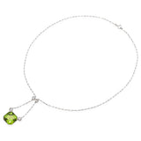 Edwardian Platinum 11.8 Ct. Peridot and Diamond Fetter Link Chain Necklace