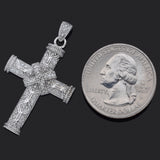 Vintage 14K White Gold 0.48 TCW Diamond Cross Pendant