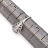 Antique Art Deco 18K White Gold Diamond Band Ring