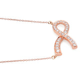 Rafa 14K Rose Gold 0.54 TCW Diamond Ribbon Pendant Necklace 17 Inches