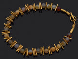 Vintage Gold Plated Agate Beaded Toggle Necklace 17 Inches