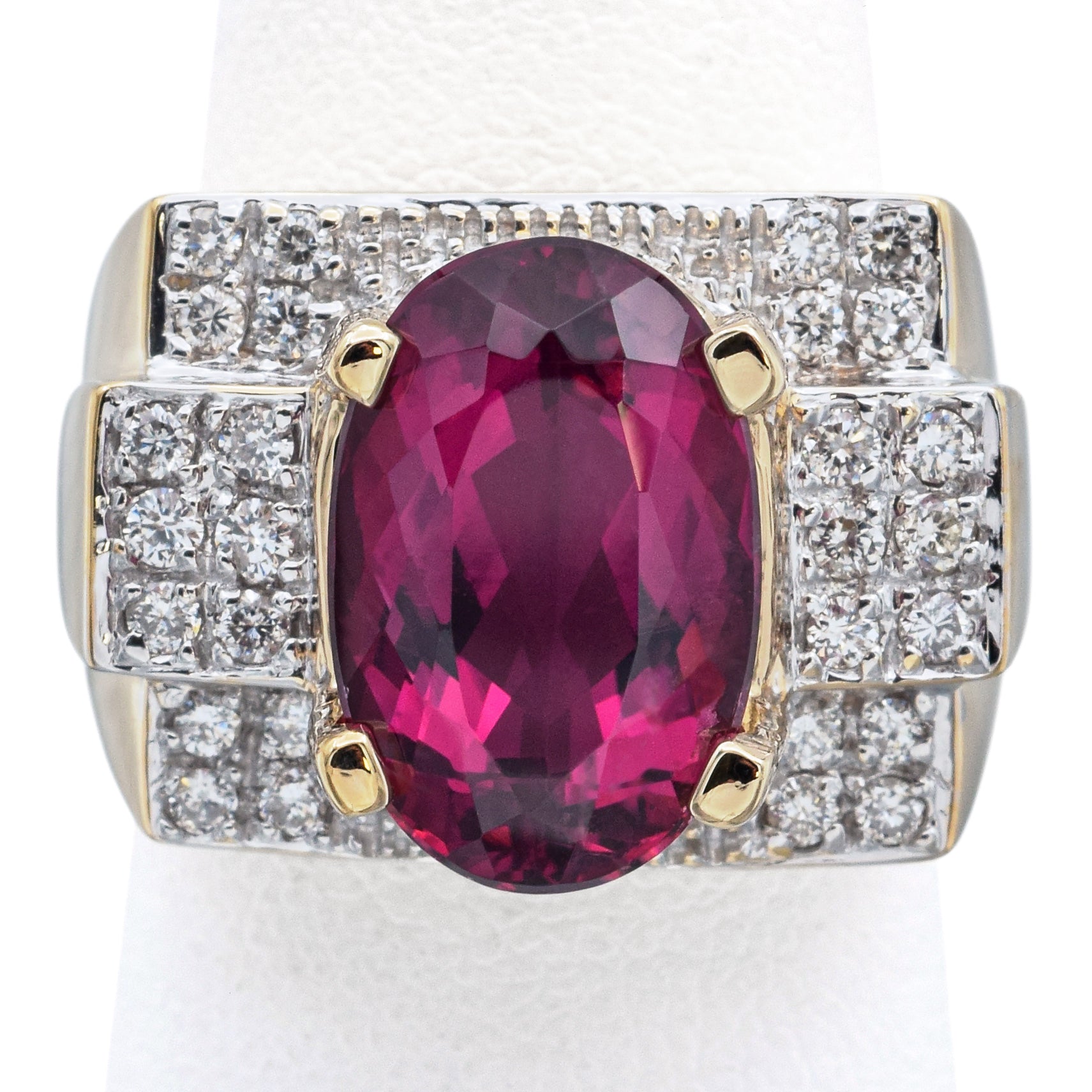 Laura Ramsey 14K Yellow Gold 5.91Ct Rubellite Tourmaline, 0.56TCW Diamond Ring