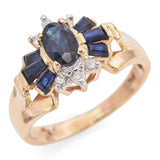 14K Yellow Gold 2.34 TCW Sapphire and Diamond Ring