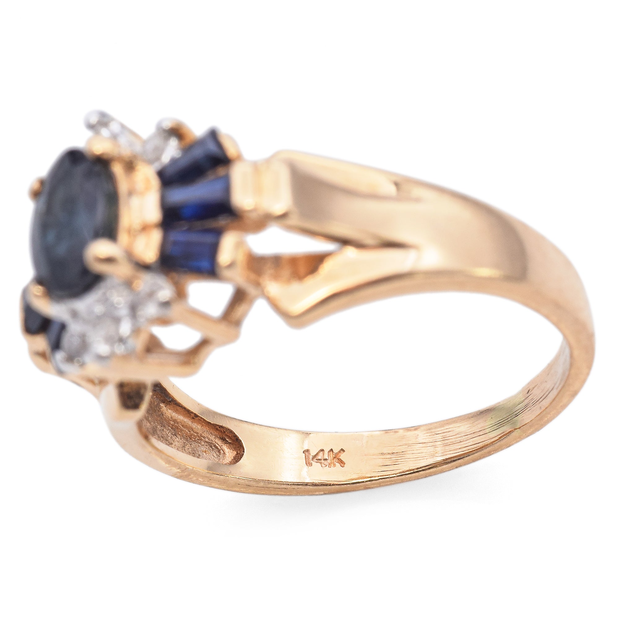 14K Yellow Gold 2.34 TCW Sapphire and Diamond Ring