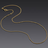 Vintage Japanese 18K Yellow Gold 1.2 mm Rolo Cable Chain Necklace 16 Inches