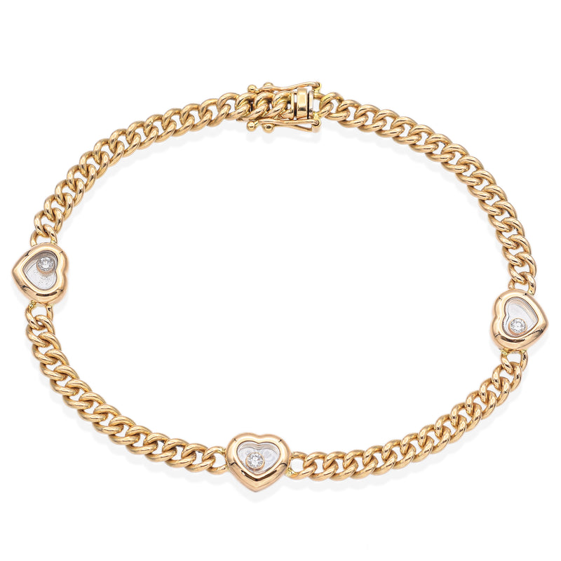 Chopard Happy Diamond Heart 18K Yellow Gold Bracelet