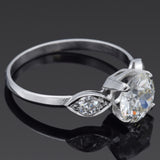 GIA Certified 1.58Ct Old Euro Cut L I1 Center Diamond Platinum Ring 1.92TCW