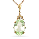 Vintage 10K Yellow Gold Green 6.33 Ct. Synthetic Green Spinel Pendant Necklace