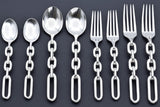 Ralph Lauren Sterling Silver Cable Link Spoon & Fork Lot of 8