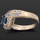 Estate Sapphire & 0.64 TCW Diamond 14K Yellow Gold Band Ring Size 6.25