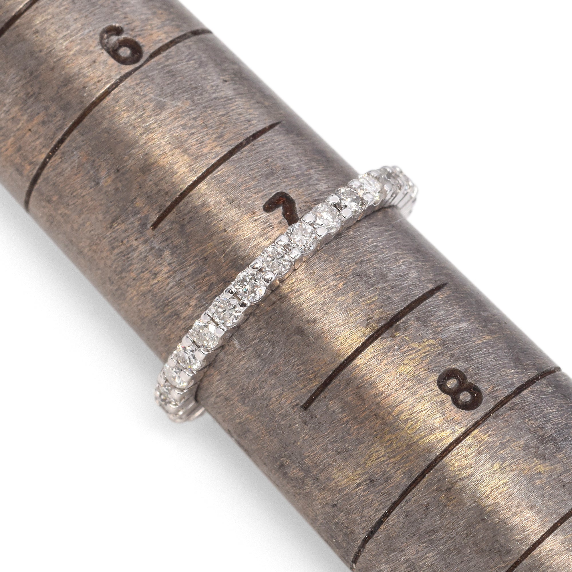 14K White Gold 0.93 TCW Diamond Eternity Wedding Band Ring