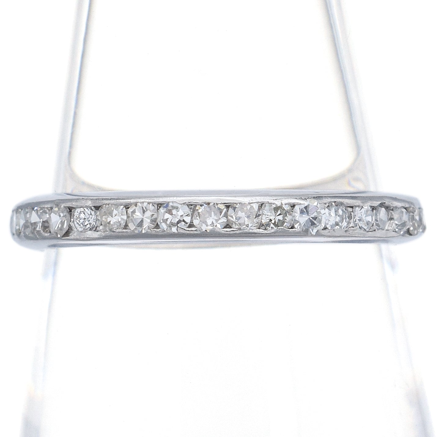 Vintage 900 Platinum 0.27TCW Diamond Semi-Eternity Band Ring Size 6.25