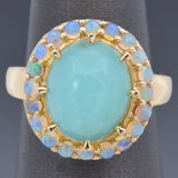 Vintage 14K Yellow Gold 3.97 Ct Center Opal Cocktail Ring Size 5.25