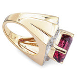 Laura Ramsey 14K Yellow Gold 5.91Ct Rubellite Tourmaline, 0.56TCW Diamond Ring