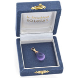 Zolotas 14K Yellow Gold Amethyst Pear Pendant with Box